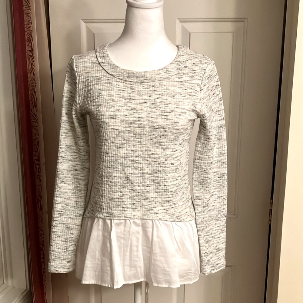 Jane and Delacey Cotton Blend Top White/Black Size XS